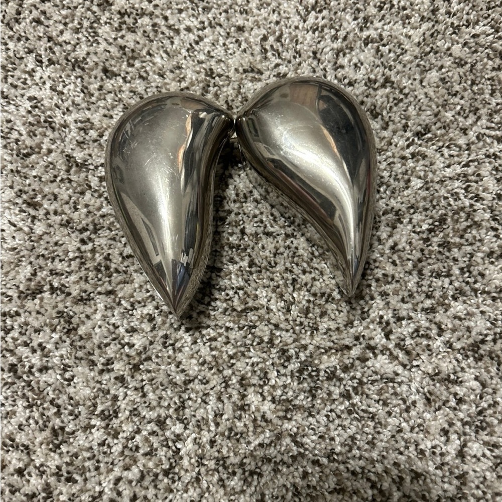 Silver Plated Split Heart Shaped Double Trinket B… - image 4